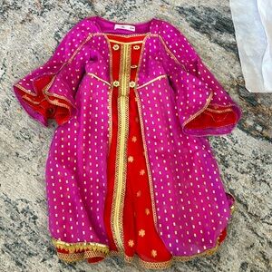 Disney’s Queen Jasmine costume size medium measures 30 inches long pink and red